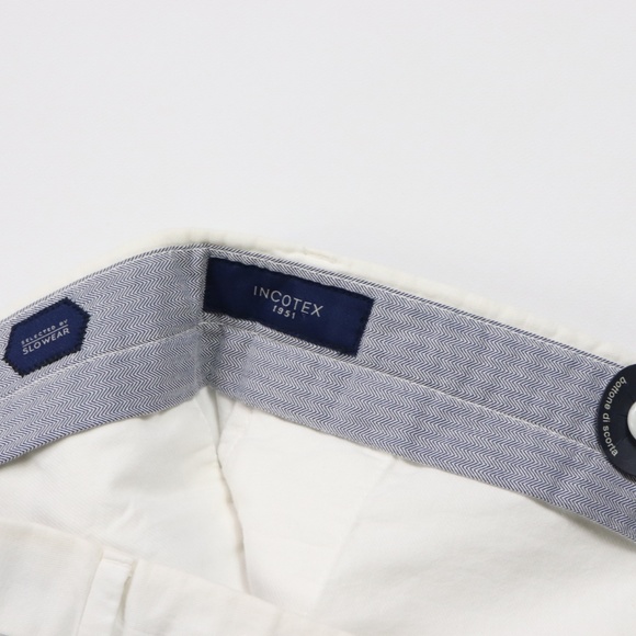 New Incotex Chinolino Linen Shorts White Size 42